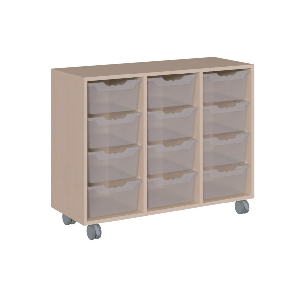 Fahrbares Regal mit ErgoTray Boxen – Flexibel und praktisch