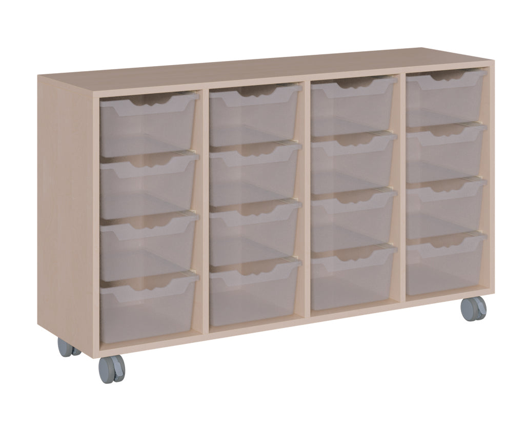 Étagère mobile pour chambre d'enfant 139 cm de large avec bacs Ergo Tray sur roulettes